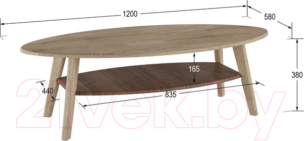 Изображение товара Журнальный столик Калифорния мебель Серфинг (дуб сонома/акация)