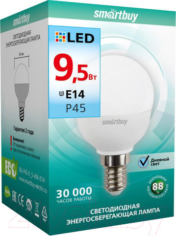 Изображение товара Лампа SmartBuy SBL-P45-9.5-40K-E14