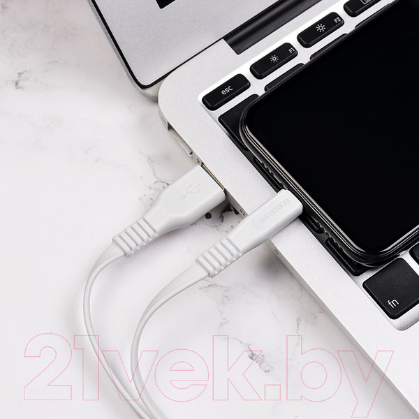 Изображение товара Кабель Borofone BX23 AM-8pin Lightning (1м, белый)