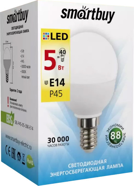 Изображение товара Лампа SmartBuy SBL-P45-05-40K-E14