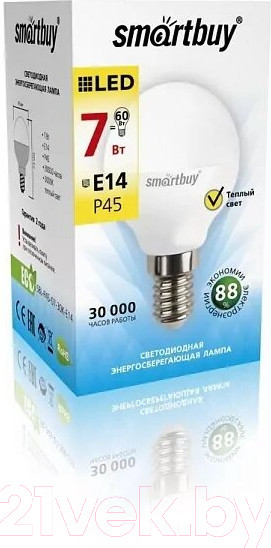 Изображение товара Лампа SmartBuy SBL-P45-07-30K-E14
