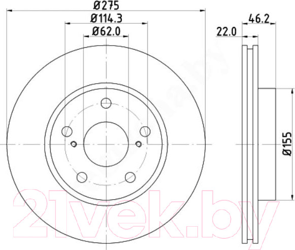 Изображение товара Тормозной диск Nisshinbo ND1022K