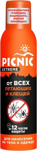 Изображение товара Аэрозоль от насекомых PICNIC Extreme от всех видов летающих насекомых и клещей (150мл)
