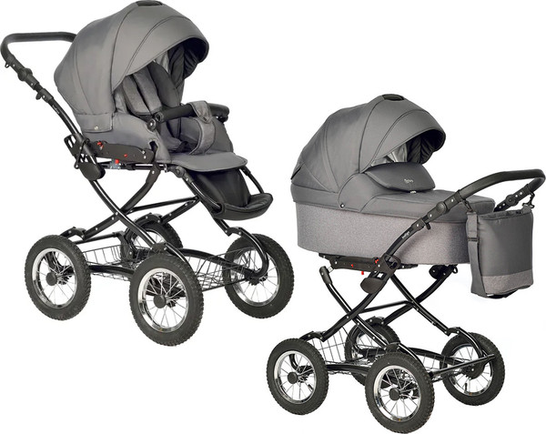 Изображение товара Детская универсальная коляска INDIGO Barbara Classic 2 в 1 (Ba 05, темно-серый)