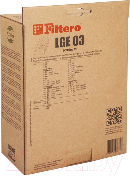 Изображение товара Комплект расходных материалов для пылесоса Filtero ECOLine LGE 03 S-Bag (10шт+фильтр)