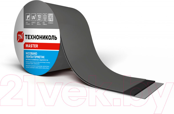 Изображение товара Гидроизоляционная лента Технониколь Nicoband 10см (10м, темно-серый)