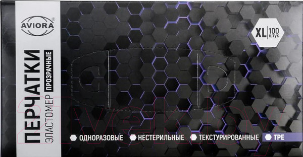 Изображение товара Перчатки одноразовые Aviora Эластомерные (XL, 100шт)