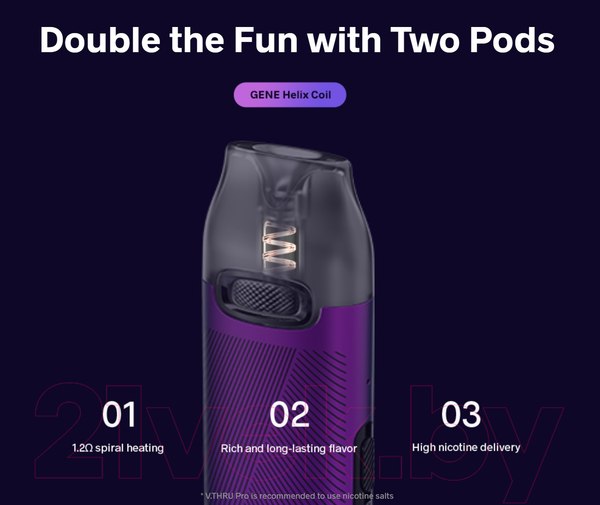 Изображение товара Электронный парогенератор VooPoo V.THRU Pro Pod 900mAh (3мл, зеленый/розовый)