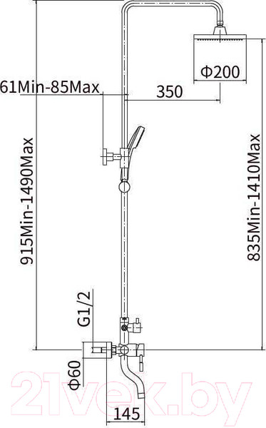 Изображение товара Душевая система со смесителем Fashun A52409-7