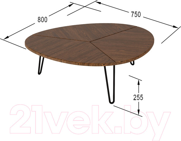 Изображение товара Журнальный столик Калифорния мебель Эйтон 230 (орех альберо)