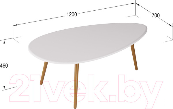 Изображение товара Комплект журнальных столиков Калифорния мебель Твинс (белый)
