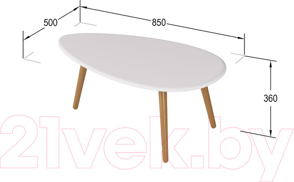 Изображение товара Комплект журнальных столиков Калифорния мебель Твинс (белый)
