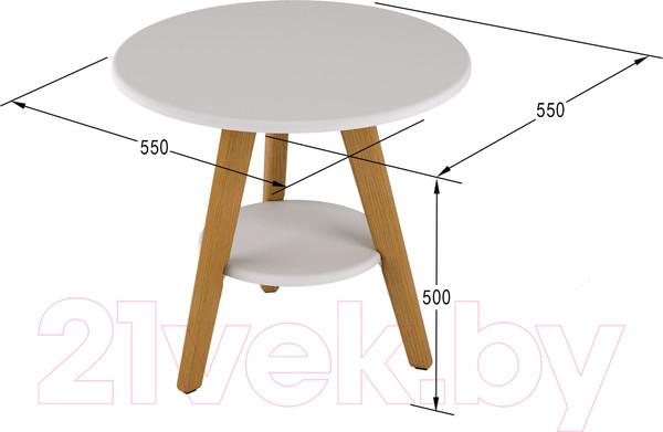 Изображение товара Журнальный столик Калифорния мебель ХОГ (белый)