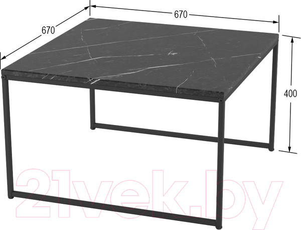 Изображение товара Журнальный столик Калифорния мебель Овер (черный мрамор)