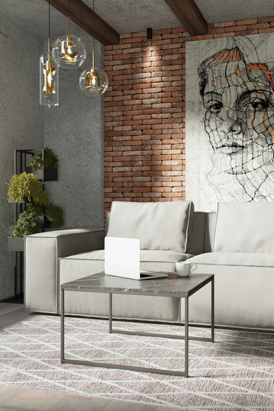 Изображение товара Журнальный столик Калифорния мебель Овер (черный мрамор)