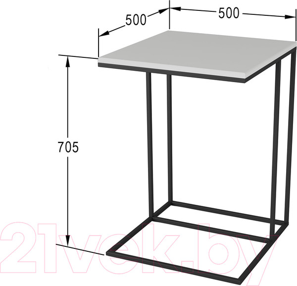 Изображение товара Приставной столик Калифорния мебель Хайгрет (белый)