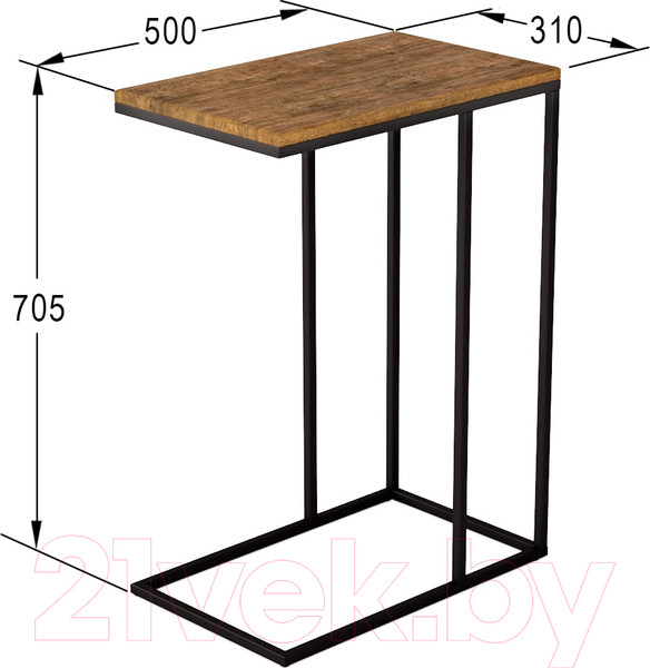Изображение товара Приставной столик Калифорния мебель Агами (дуб американский)