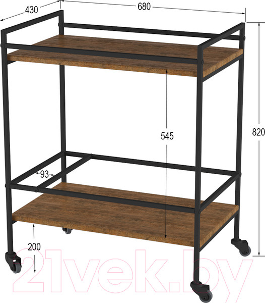 Изображение товара Сервировочный столик Калифорния мебель Спич (дуб американский)