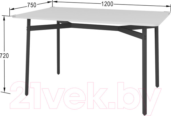 Изображение товара Обеденный стол Калифорния мебель Кросс (белый)