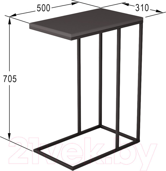 Изображение товара Приставной столик Калифорния мебель Агами (графит)