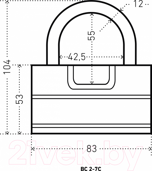 Изображение товара Замок навесной Аллюр ВС2-7С