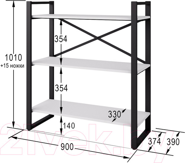 Изображение товара Стеллаж Калифорния мебель Хардвиг S (белый)