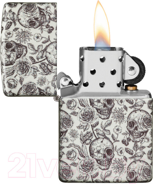 Изображение товара Зажигалка Zippo Skeleton Design / 49458 (серый матовый)