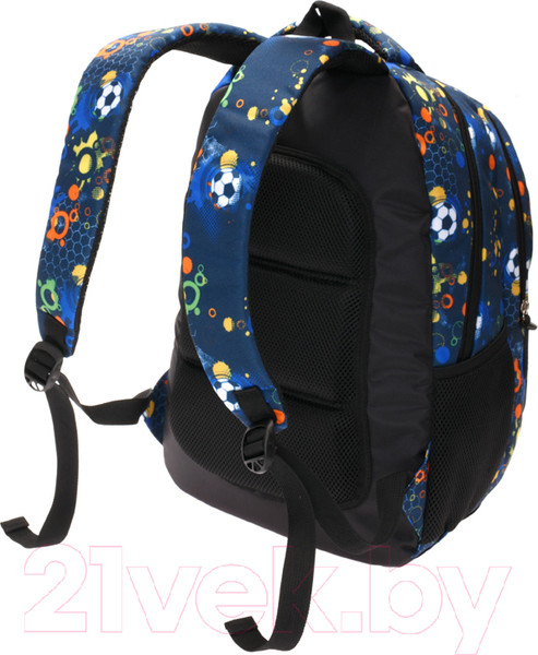 Изображение товара Школьный рюкзак Torber Class X / T5220-BLK-BLU (черно-синий/мячики)