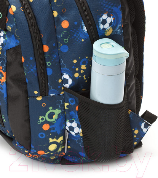 Изображение товара Школьный рюкзак Torber Class X / T5220-BLK-BLU (черно-синий/мячики)