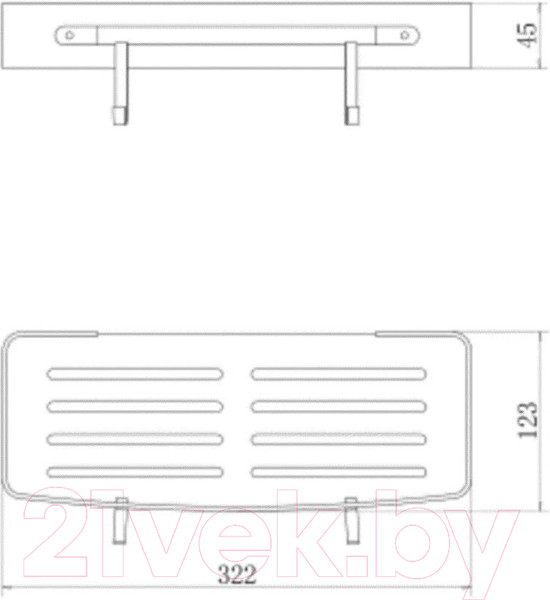 Изображение товара Полка для ванной Fashun A7336-17 (с крючками)