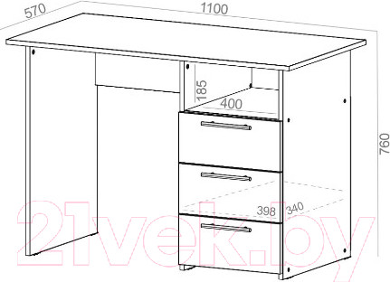 Изображение товара Письменный стол Bon Mebel 1100 с ящиком (дуб сонома)