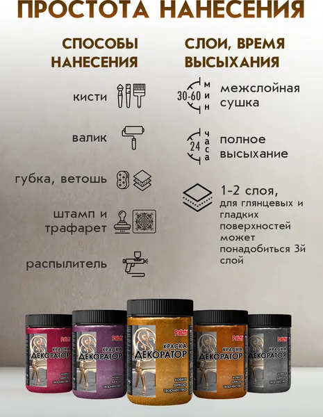 Изображение товара Краска Palizh Декоратор Акриловая (250г, лиловый металлик)