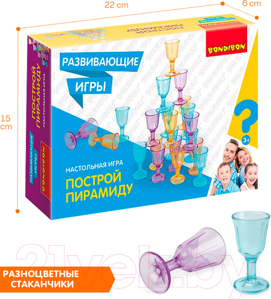 Изображение товара Развивающая игра Bondibon Построй пирамиду / ВВ5164