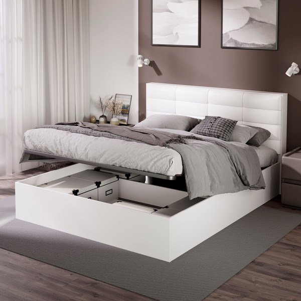 Изображение товара Двуспальная кровать ТриЯ Агата тип 1 с ПМ 160x200 (белый)