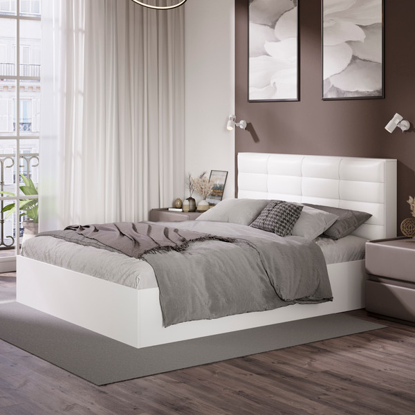 Изображение товара Двуспальная кровать ТриЯ Агата тип 1 с ПМ 160x200 (белый)