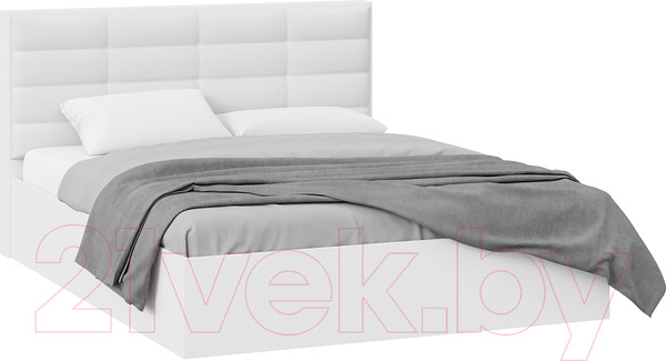 Изображение товара Двуспальная кровать ТриЯ Агата тип 1 с ПМ 160x200 (белый)