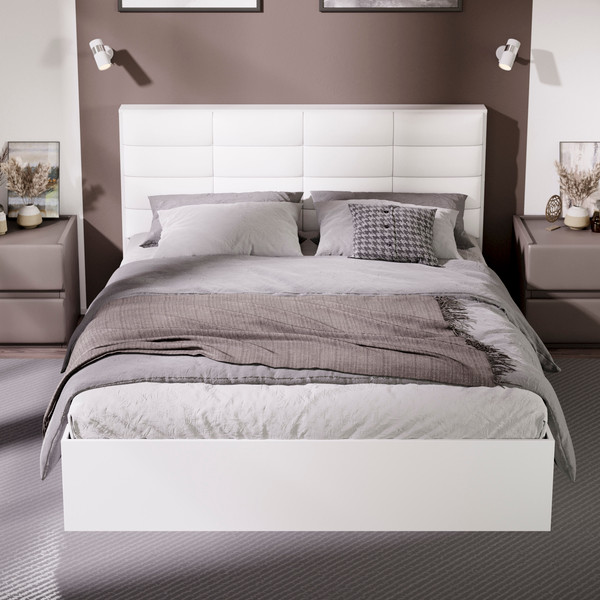 Изображение товара Двуспальная кровать ТриЯ Агата тип 1 с ПМ 160x200 (белый)