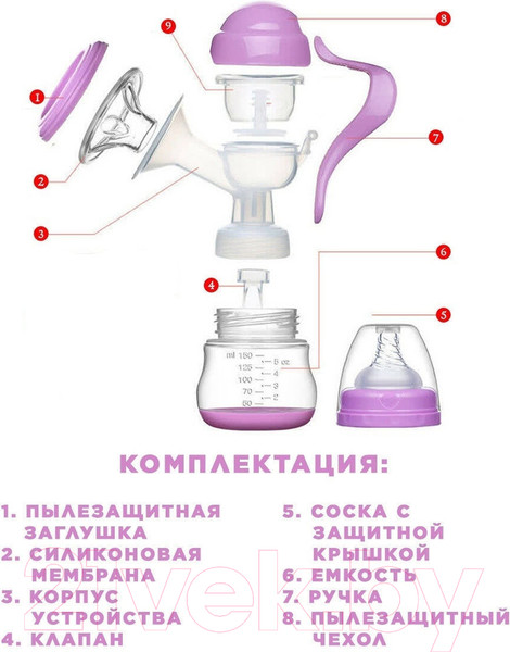 Изображение товара Молокоотсос ручной Kunder 10409 (розовый)