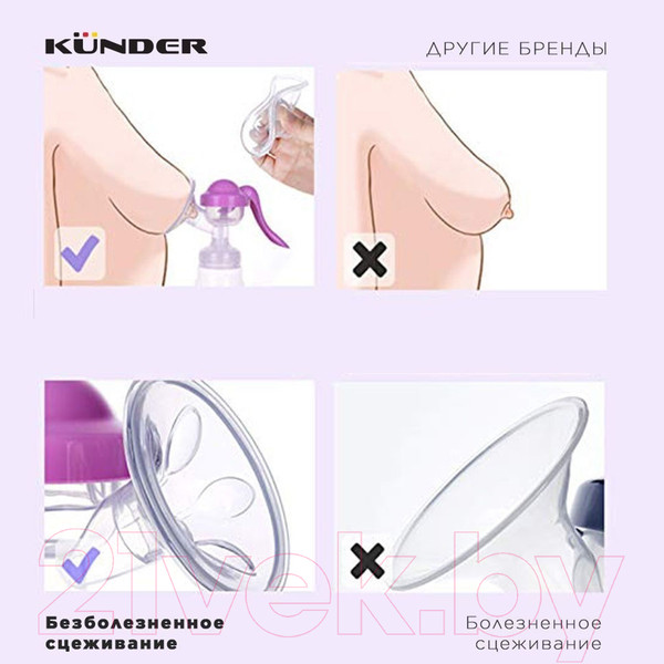 Изображение товара Молокоотсос ручной Kunder 10409 (розовый)