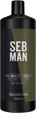 Изображение товара Шампунь для волос Seb Man 3-в-1 The Multi-Tasker Hair Beard&Body (1л)