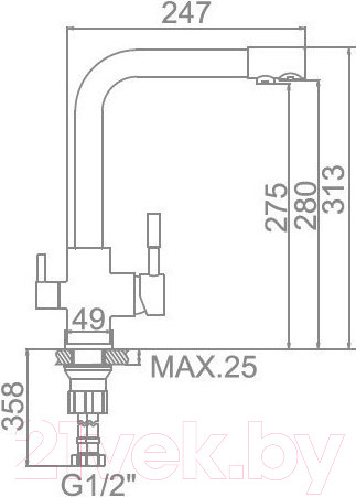 Изображение товара Смеситель Gerhans KK4055-3-22 (черный)