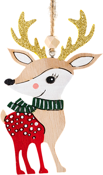 Изображение товара Елочная игрушка Erich Krause Decor Олененок-золотые рога / 53591