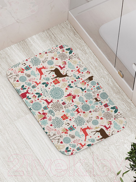 Изображение товара Коврик для ванной JoyArty Новогодние олени / bath_185481