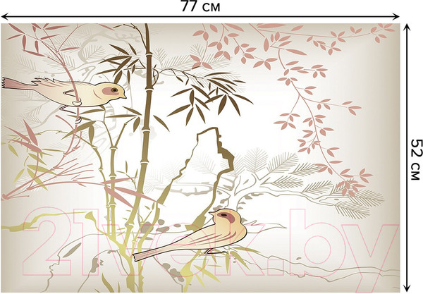 Изображение товара Коврик для ванной JoyArty Птицы на ветках / bath_10014