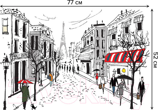 Изображение товара Коврик для ванной JoyArty Дождливый Париж / bath_14713