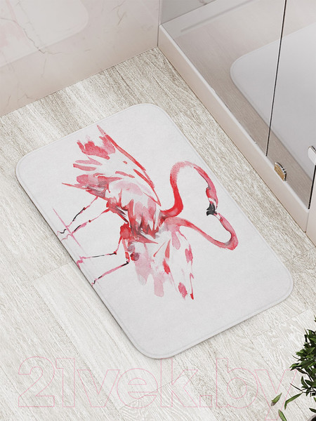 Изображение товара Коврик для ванной JoyArty Влюбленные фламинго / bath_14676