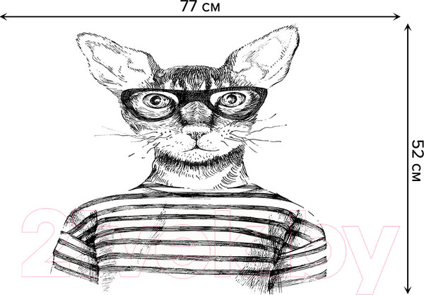 Изображение товара Коврик для ванной JoyArty Кот интеллектуал / bath_15575