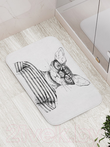 Изображение товара Коврик для ванной JoyArty Кот интеллектуал / bath_15575