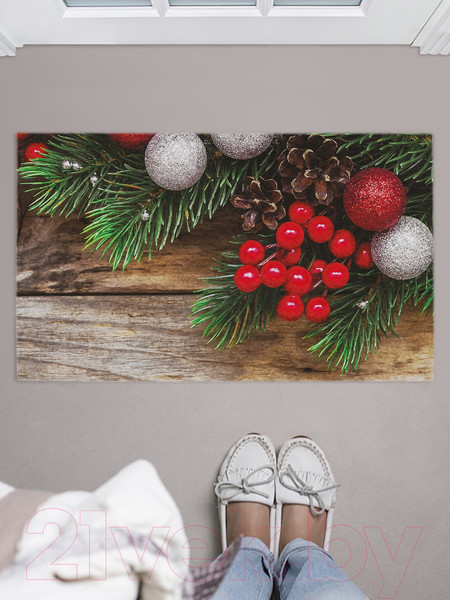 Изображение товара Коврик грязезащитный JoyArty Рождественское настроение / door_78538