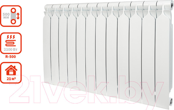Изображение товара Радиатор биметаллический BiLux Plus R500 (12 секций)